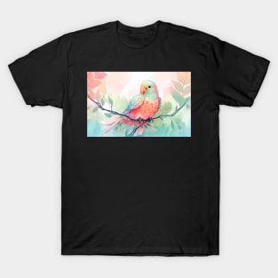 Whimsical and Cute Watercolor Bird T-Shirt